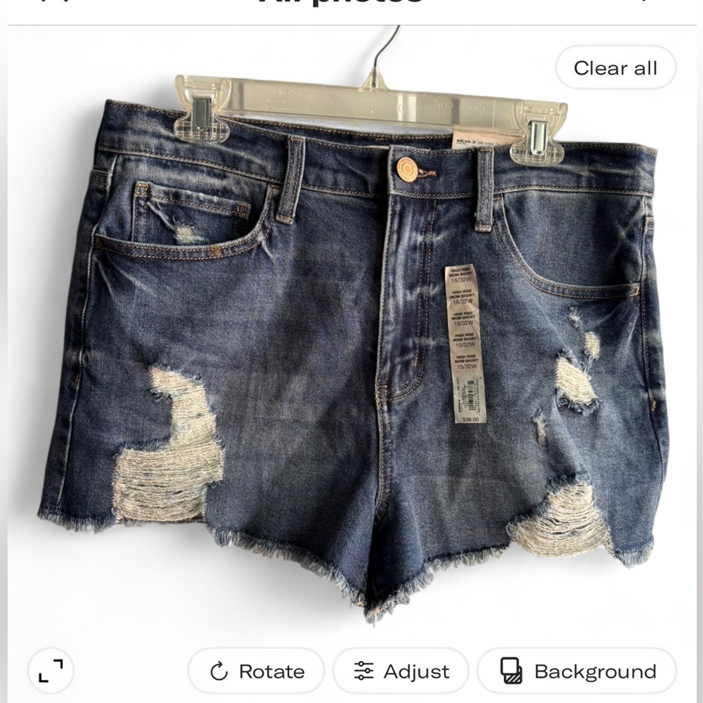 NWT SO Distressed Blue Ripped Jean Shorts